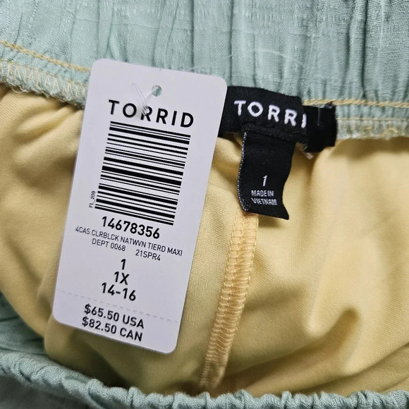 NWT Torrid Multi Colorblock Woven Tiered Maxi Skirt 1 - Picture 4 of 4